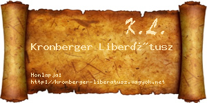 Kronberger Liberátusz névjegykártya